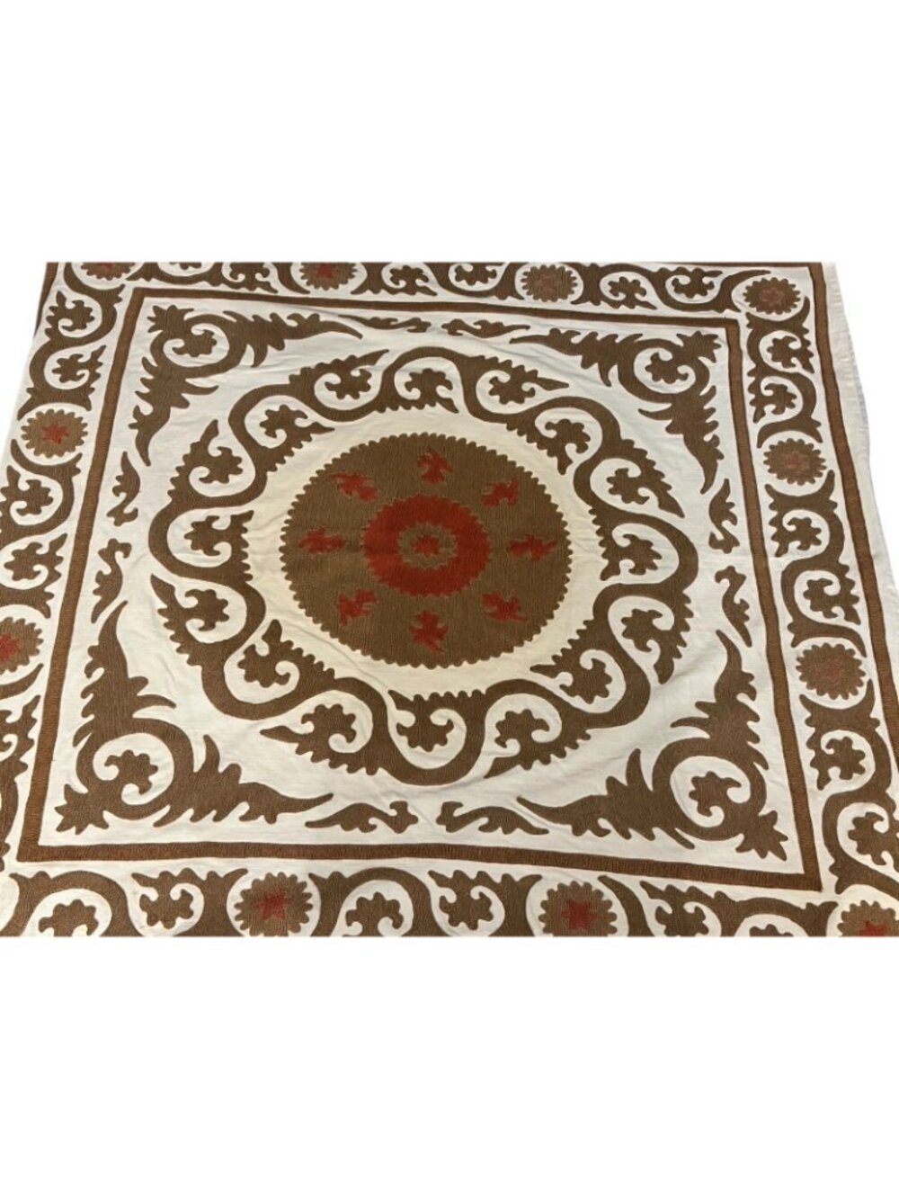 Pottery Barn Neila Suzani Embroidered Table cove/wall decor 48 x 46 - Picture 2 of 8